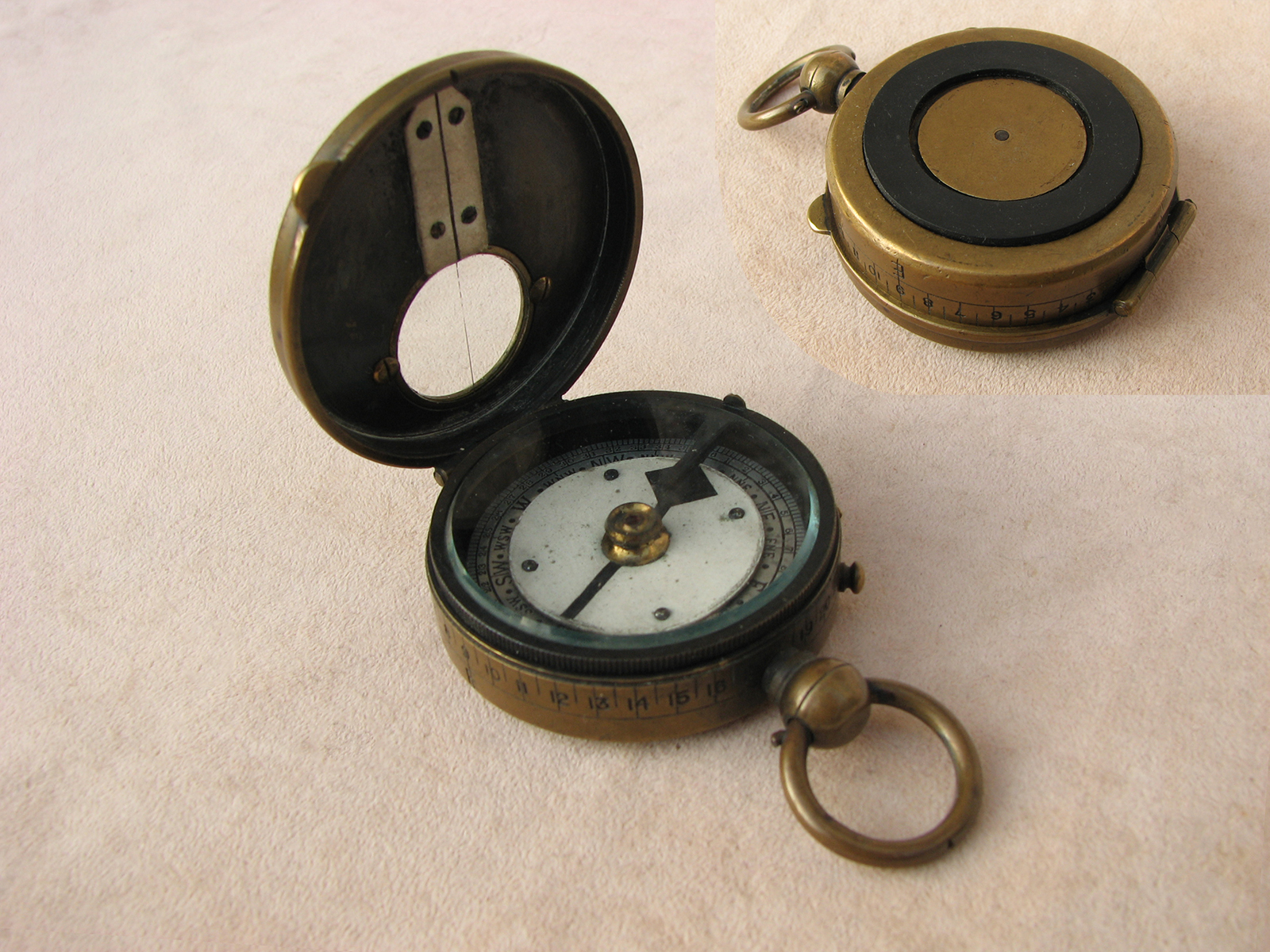 Lawrence & Mayo brass cased marching compass circa 1910